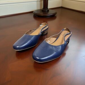 Coldwater Creek Blue Leather Slingback Flats